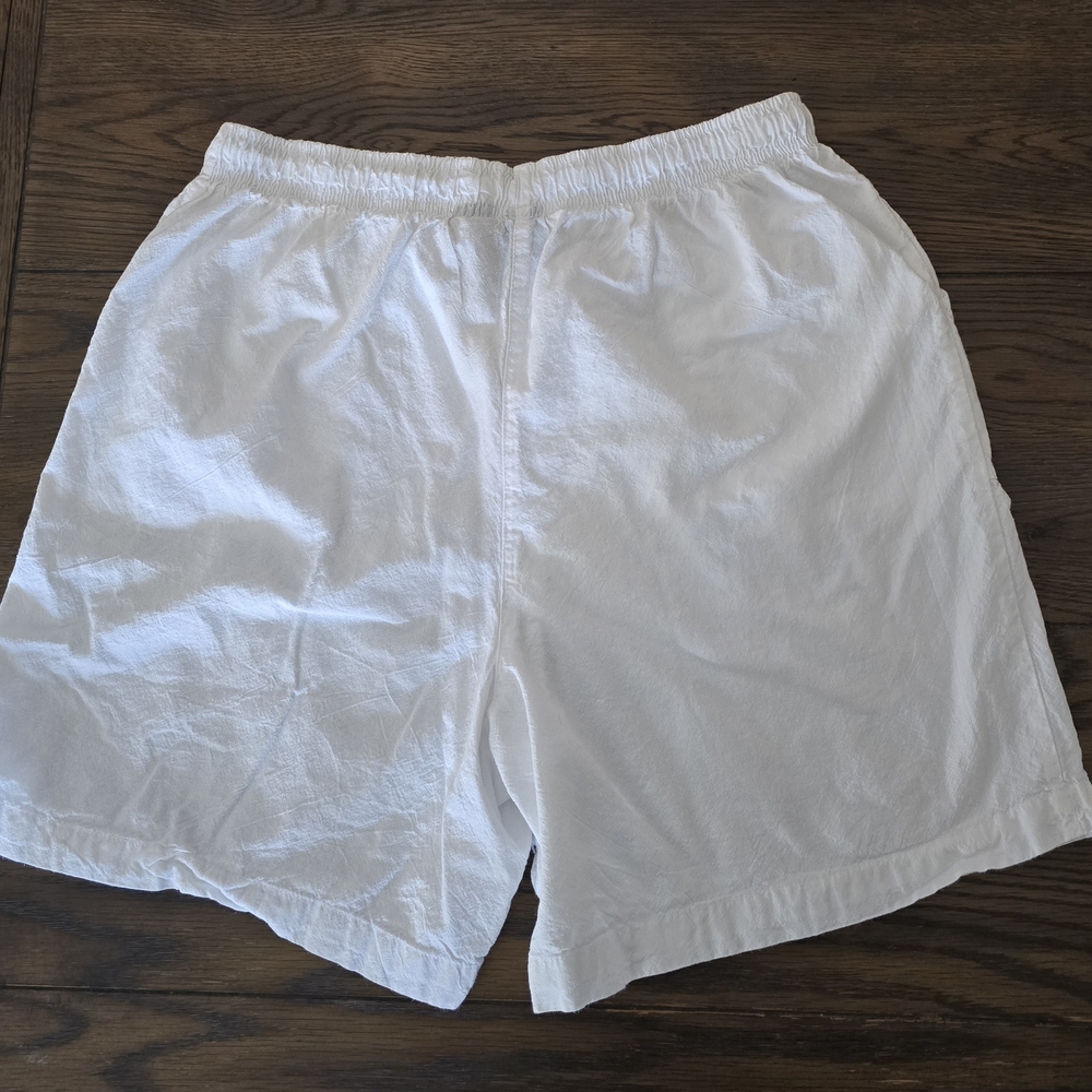 Vintage Basic Editions 100% Cotton White  Shorts Relaxed Fit - Picture 3 of 3